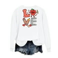 thumbnail image 6 of Itsame Long Sleeve T-Shirts Women's Valentine's Sweatshirt Loose Crew Neck Tops White Size S, 6 of 7