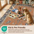 thumbnail image 4 of Design&I 8'x10' Washable Area Rug Blue Terracotta Floral Medallion Design Elegant Botanical Motif with Ornate Borders for Dining Room, Large Office, Lounge, Snag-Free, 4 of 7