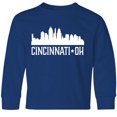 thumbnail image 3 of Inktastic Cincinnati Ohio Skyline City Silhouette Long Sleeve Youth T-Shirt, 3 of 5