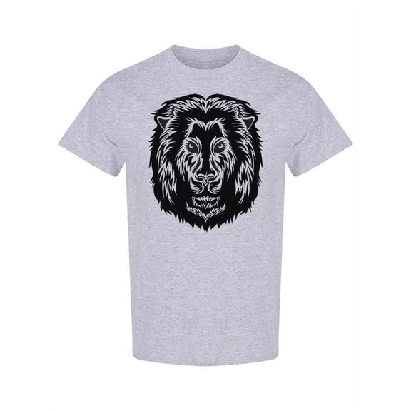 Black And White Lion Head Design T-Shirt Men -Image by Shutterstock, Male Small
