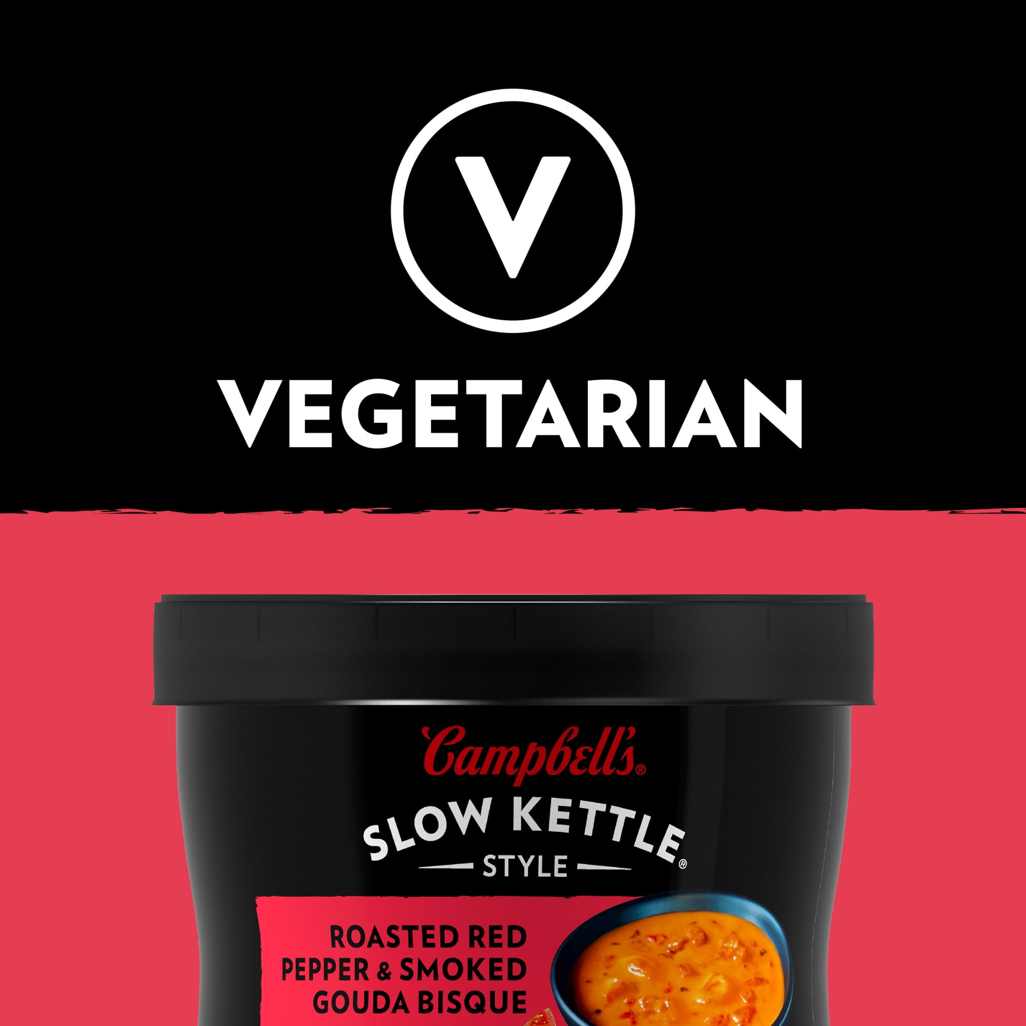 Campbell's Slow Kettle Style Roasted Red Pepper & Smoked Gouda Bisque, 15.5  oz. Tub