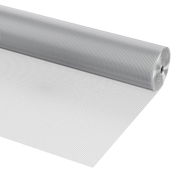 KFFKFF Metal Mesh, 1/4 inch 36in x 100 ft 23 Gauge, Thermally Immersed Zinc-Coated Wire Roll, Poultry Netting, Wire Grid for Bunny Enclosures, Horticulture, Petite Vermin