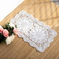 thumbnail image 7 of Holzlrgus 2-Pieces Handmade Cotton Crochet Doilies Rectangle Lace Table Crochet Placemats 10.6x16.9 Inch (White), 7 of 7