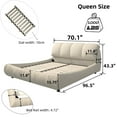 thumbnail image 4 of Queen Size Luxury Upholstered Platform Bed with Oversized Padded Backrest and Solid Wood Frame,Bed Frame with Thick Headboard, 20 Widened Slats, No Box Spring, 1000Lbs Weight Capacity, Beige, 4 of 9