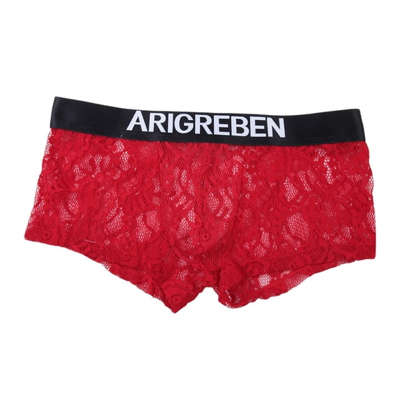 Calzoncillos de encaje para hombre, lencería fina, transpirable, regalo XL