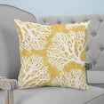 thumbnail image 4 of Pillow Covers 18x18 Set of 2, Yellow Coral Coastal Square Throw Pillow Covers for Couch/Sofa/Living Room, White Summer Beach Ocean Seaside Decorative Soft Pillowcases for Couch Throw Pillows, 4 of 7