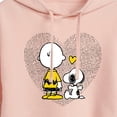 thumbnail image 3 of Peanuts - Charlie Snoopy Dot Heart Cropped Graphic Hoodie, 3 of 6