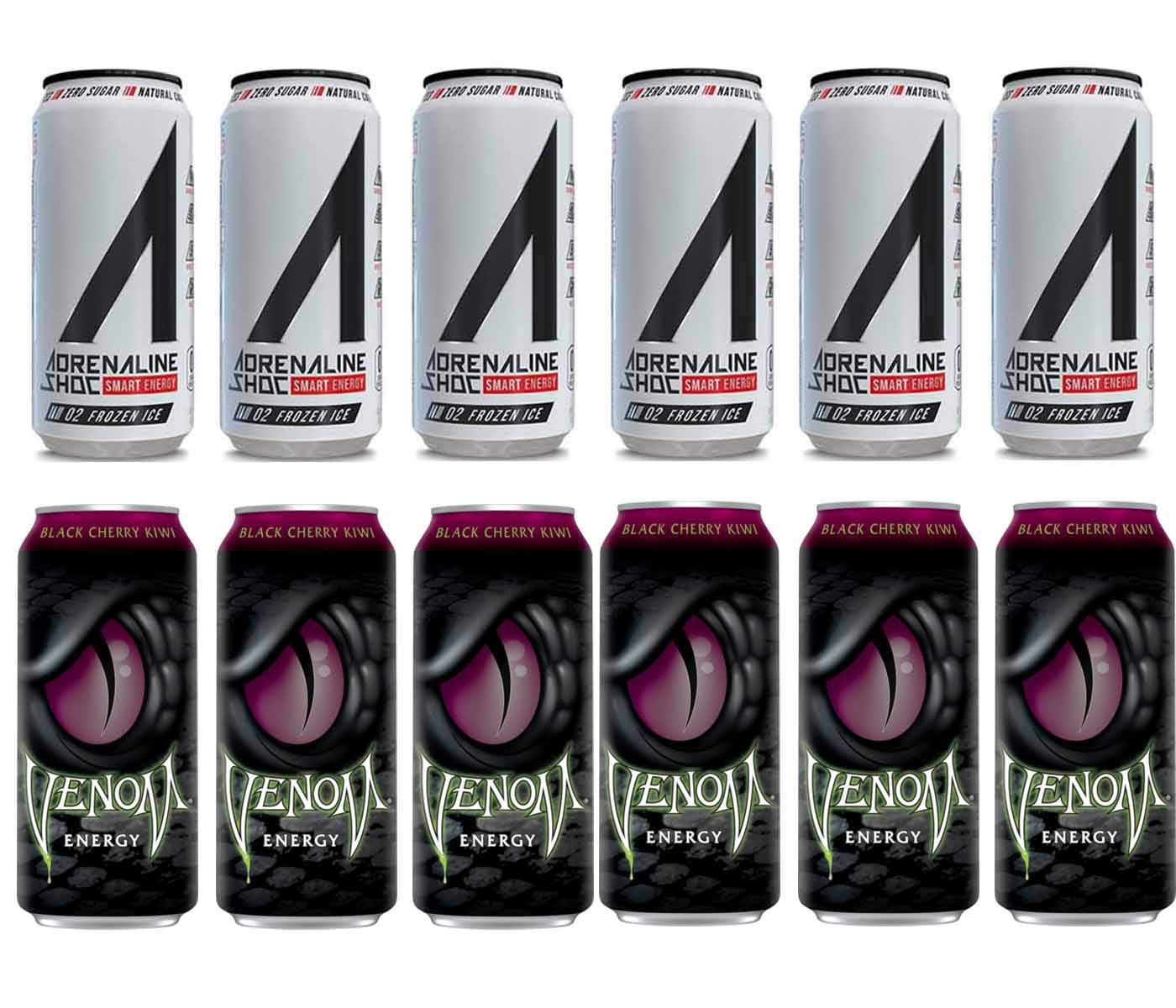 Luv Box Variety Energy Drink 16 oz Pack of 12 , Adrenaline Shoc Smart