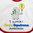 thumbnail image 4 of Inktastic I Support Down Syndrome Awareness Elephant with Balloon Boys or Girls Baby Bib, 4 of 4