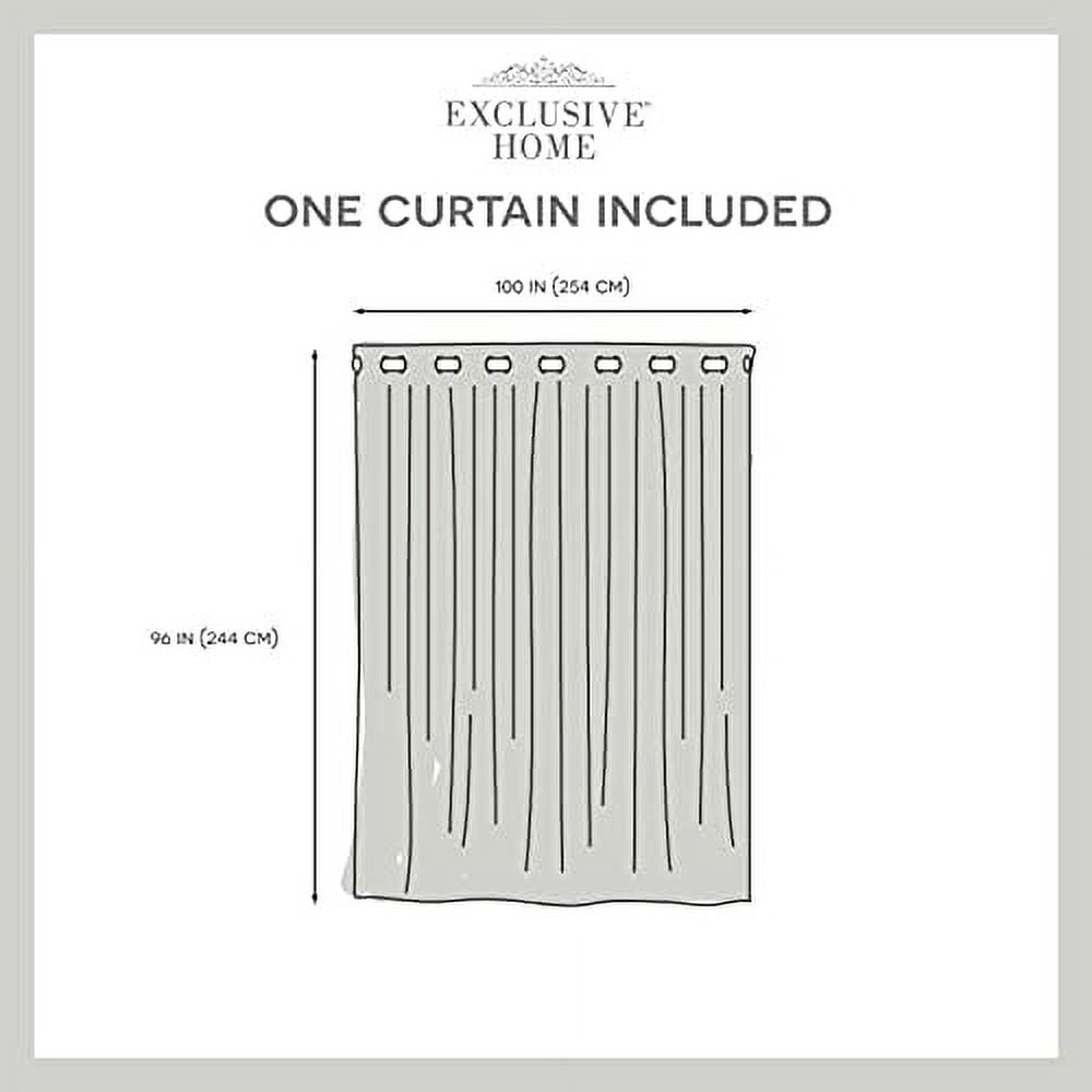 Exclusive Home Sateen Twill Woven Room Darkening Blackout Wide Patio Grommet Top Single Curtain Panel, 100"x96", Silver