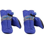 2 Pairs Dog Boots Anti Slip Paws Protectors Soft Dogs Shoes with Straps Pet Supplies Accessories for Indoor Outdoor Walking Running Sports Shoes Tails Plush Backpack (Blue, 6)