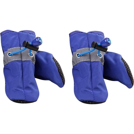 2 Pairs Dog Boots Anti Slip Paws Protectors Soft Dogs Shoes with Straps Pet Supplies Accessories for Indoor Outdoor Walking Running Sports Shoes Boot Slippers for Women (Blue, 3)