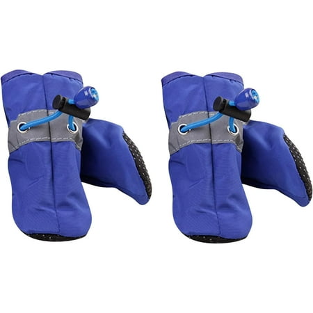 2 Pairs Dog Boots Anti Slip Paws Protectors Soft Dogs Shoes with Straps Pet Supplies Accessories for Indoor Outdoor Walking Running Sports Shoes Boot Slippers for Women (Blue  3)