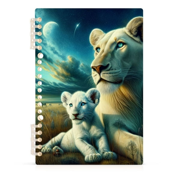 Lioness on Grasslands Notebooks 1-subject Journal 60 Sheets A5 College Ruled Paper Detachable Ring 8.3"x5.7"