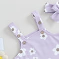 thumbnail image 5 of Bagilaanoe Newborn Baby Girl Rompers Flower Print Sleeveless Bodysuits + Headband 3M 6M 12M 18M Infant Summer One Piece Jumpsuit, 5 of 7