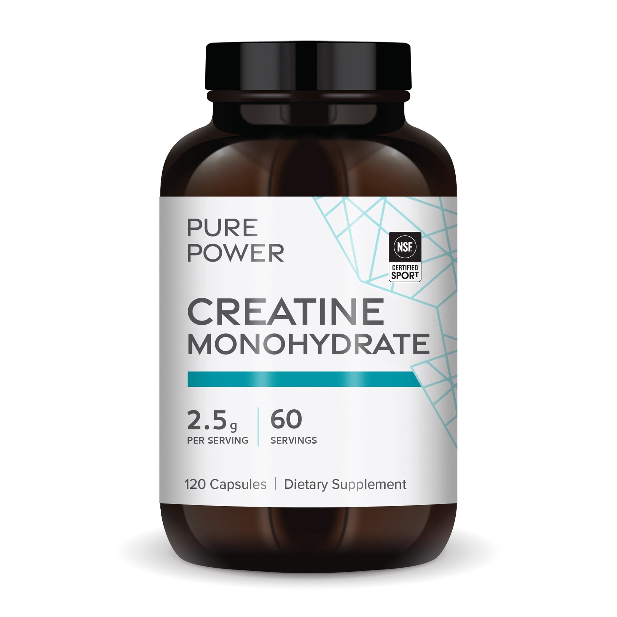 Dr. Mercola Pure Power Creatine Monohydrate, 60 Servings (120 Capsules) 2.5g Per Serving, Dietary Supplement, Strength and Energy, Non-GMO, NSF Certified for Sport