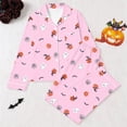 thumbnail image 3 of JAJAHO Girls Halloween Pajamas Pumpkin Ghost Long Sleeve Button Down Shirts Pants Kids Sleepwear Pjs Sizes 3-14Y, 3 of 3