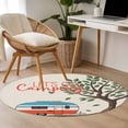 thumbnail image 4 of Let's Go Camping Round Area Rug 3.3Ft Washable Circle Rugs for Dining Room Table, Modern Camper Van Trees Burlap Rustic Non-Slip Carpet Floor Mats Indoor Outdoor Carpet Runner Aesthetic Home Decor, 4 of 8