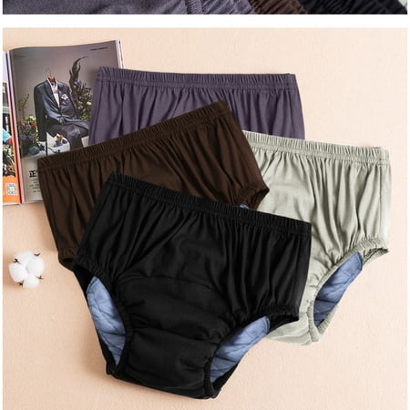 Adult Cotton Cloth Diaper Pant Briefs Reusable Incontinences Underwear for Elderly Leakproof Water Resistant Washable L-4XL