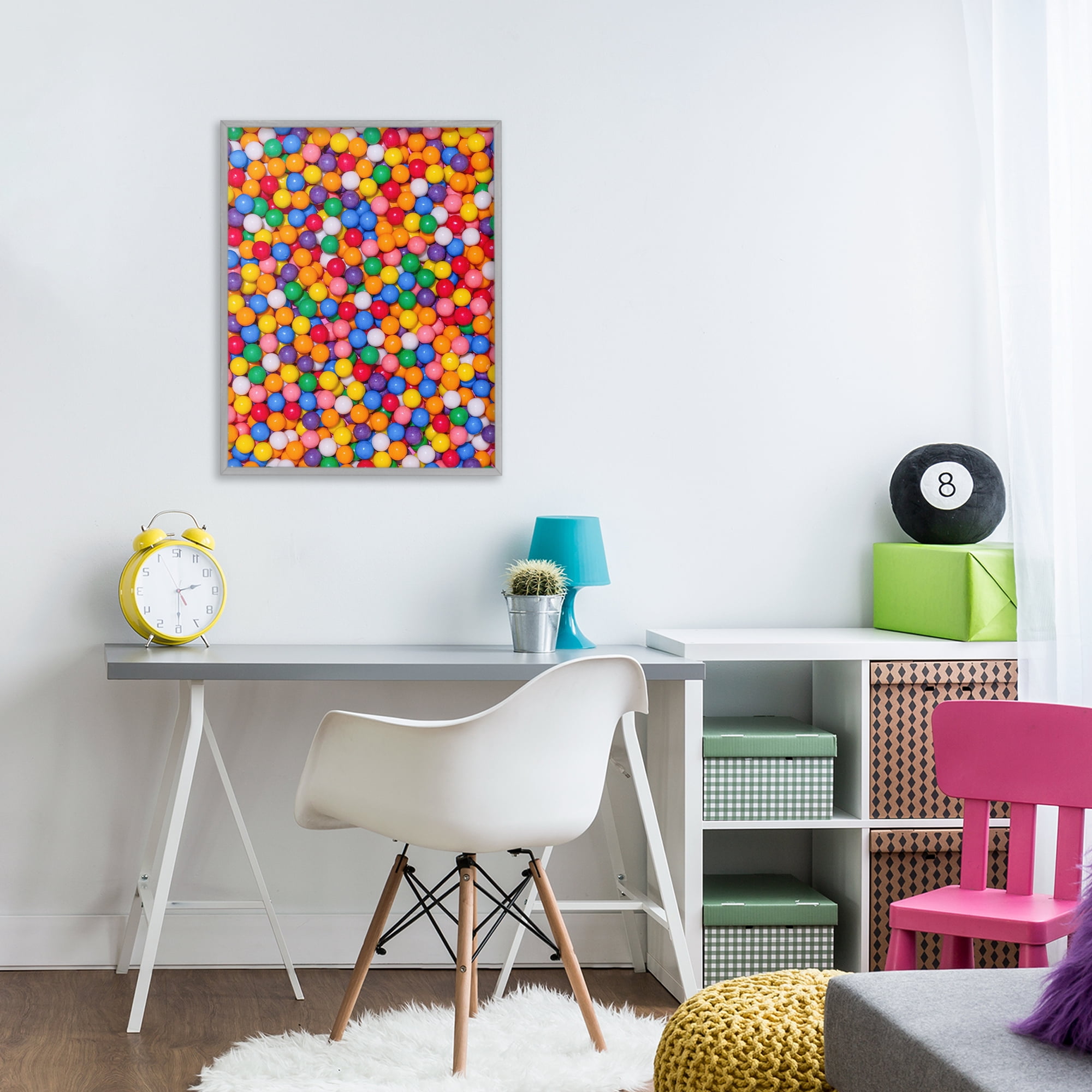 Stupell Industries Colorful Gumballs Close Up Gray Framed Giclee Art, design by LISH Creative