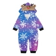 thumbnail image 2 of SwiftWear Purple Gradient Snowflake Family Christmas Onesie Set with Reindeer Hood Collection Sleepwear Loungewear, 2 of 6