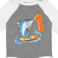 thumbnail image 4 of Inktastic First Birthday Surfing Shark with Hot Dog and Ice Cream Boys or Girls Long Sleeve Baby Bodysuit, 4 of 5