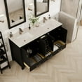 thumbnail image 5 of Eviva London 60"W x 18"D Espresso Double Sink Bathroom Vanity with Carrara Quartz Countertop and Undermount Porcelain Sinks, 5 of 8
