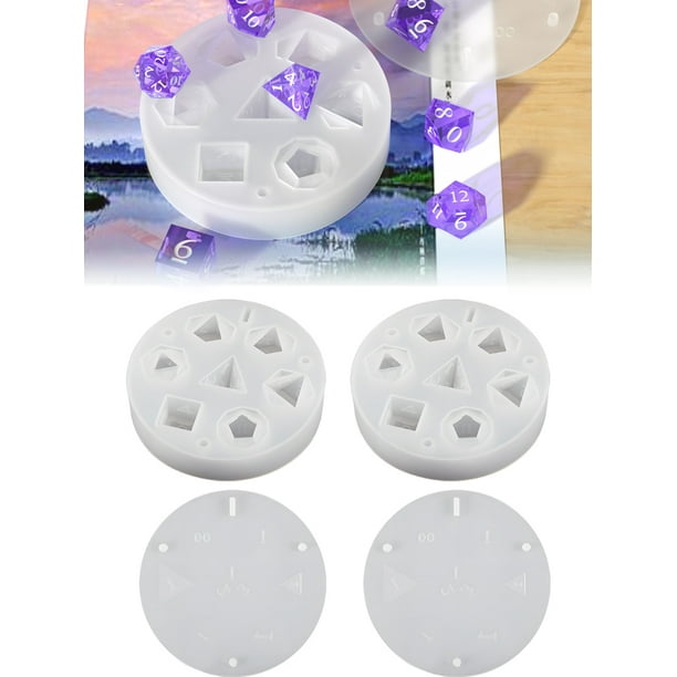 2Pcs silicone dice molds 7 shapes easy to release dice casting