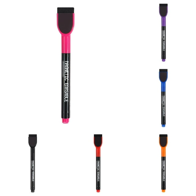 Marqueurs de Tableau Blanc 12 Unités Marqueurs Colorés à Pointe Fine avec Gomme pour Enfants Faible Odeur Marqueurs Fins pour Tableaux de Calendrier (5ml)