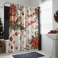 thumbnail image 4 of Christmas Bird Bathroom Shower Curtain Poinsettia Floral Holly Fruit Xmas Ball Linen Waterproof Washable Shower Curtains for Bathtub Bath Decor with Grommets and Hook 36 X 72 Inch, 4 of 8