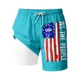 thumbnail image 5 of CONZONE 4Th Of July Mens Swim Trunks With Mesh Liner Patriotic Usa Flag Graphic Board Shorts for Men Elastic Waist Drawstring Independence Day American Summer Beach Swim Shorts, 5 of 5