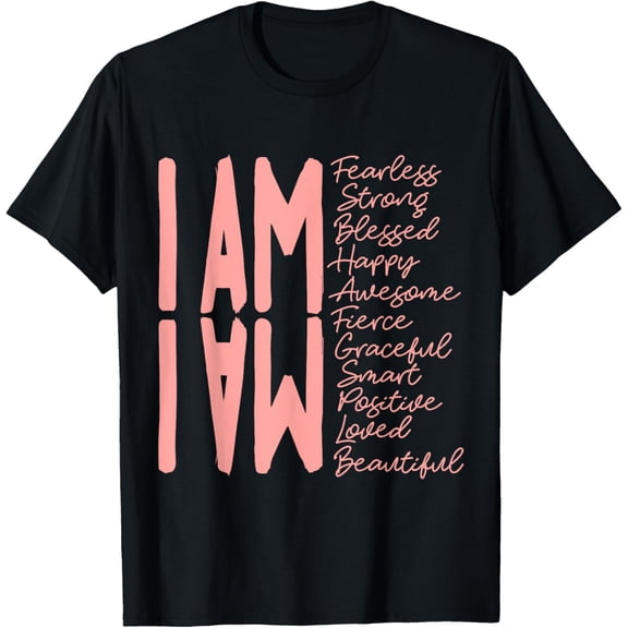 I am Fearless, I am Strong I am Blessed T-ShirtMen and women can wear, black T-shirts, gifts. Age: M,L，XL 2XL, 3XL, 611XL