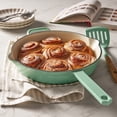 thumbnail image 2 of The Pioneer Woman 12-Inch Enameled Cast Iron Skillet Oven Safe, Green, 2 of 7