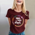 thumbnail image 2 of DONDPO Teacher Graphic Short Sleeve Tshirt 100 Days of School Shirt Women: Happy School T-Shirt Teacher Student Short Sleeve Tee 100 Days Of School Shirt School Days Tee Tops Red 2XL, 2 of 5
