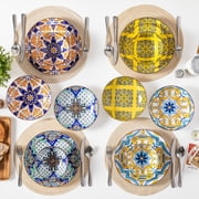 Vancasso 16 Pcs Dinnerware Sets for 4, Porcelain Plates and Bowls Set, Scratch Resistant Dishes Set for 4, Dishwasher & Microwave Safe