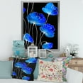 thumbnail image 3 of Designart 'Detail of Blue Flowers On Black Background II' Traditional Framed Art Print, 3 of 4