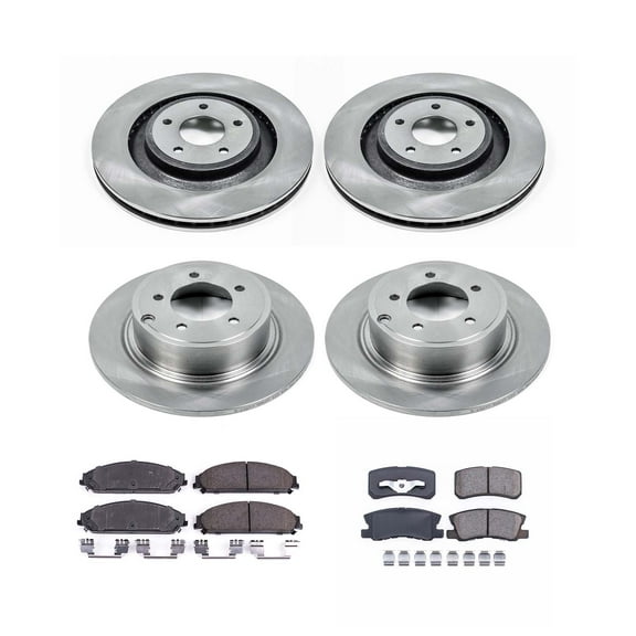 Ultimate Brakes Front and Rear Ceramic Brake Pad and Rotor Kit with Hardware WM81067