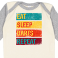 thumbnail image 4 of Inktastic Dart Game Eat Sleep Darts Repeat Boys or Girls Long Sleeve Baby Bodysuit, 4 of 5