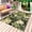 DarkGreen Olive, variant on Summer Tropical Leaves Outdoor Rug 4x6 Ft - Reversible Patio Rug Outdoor Camping Rugs, Watercolor Botanical Plants Washable Indoor Outdoor Area Rugs, Non-Slip Outdoor Carpet Runner for Deck/Porch