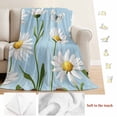 thumbnail image 5 of Blue Daisy Flower Blanket Soft Cozy Warm Twin Blanket for Bed, Plush Fuzzy Flannel Fleece Blankets for Sofa, White Farmhouse Floral Spring Throw Blankets for Couch, Gifts for Men, 60"x80", 5 of 9