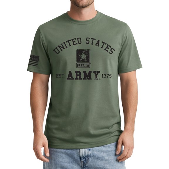Icon Sports Officially Licensed U.S. Military Army T-Shirt - Unisex Adult - AM204CT Military Green S