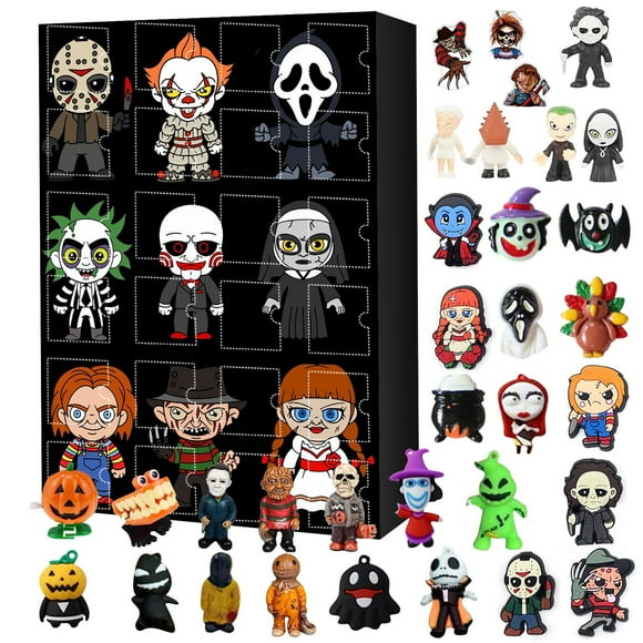 DJKDJL The Nightmare Before Christmas Advent Calendar 2024 Include Jack Skellington Toys 24 Pcs Action Figures Blind Box Countdown to Trick-or-Treat Fun with Horror Characters Toys Gift