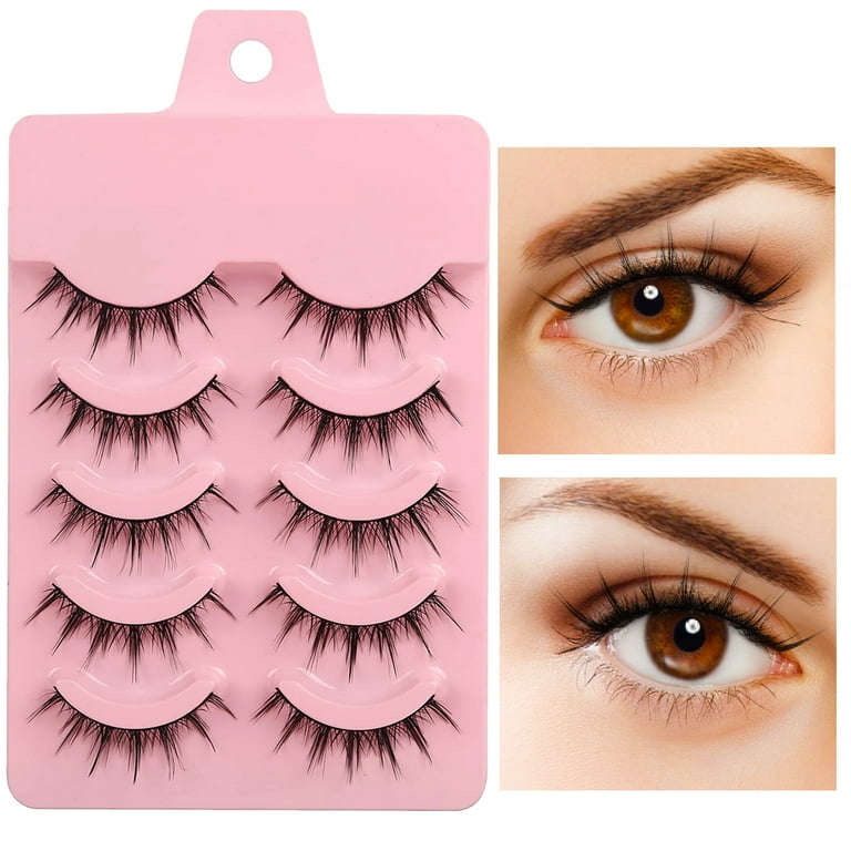 Manga Lashes, Spiky Korean Anime False Eyelashes Natural Look, Japanese  Wispy Strip Lashes, that Look Like Individual Clusters Lashes, Asian  Cosplay Doll Eyelashes, 5 Pack 