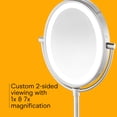 thumbnail image 6 of Conair LED Vanity Mirror, Double-Sided 1x/7x Magnification, Satin Nickel, 6 of 8