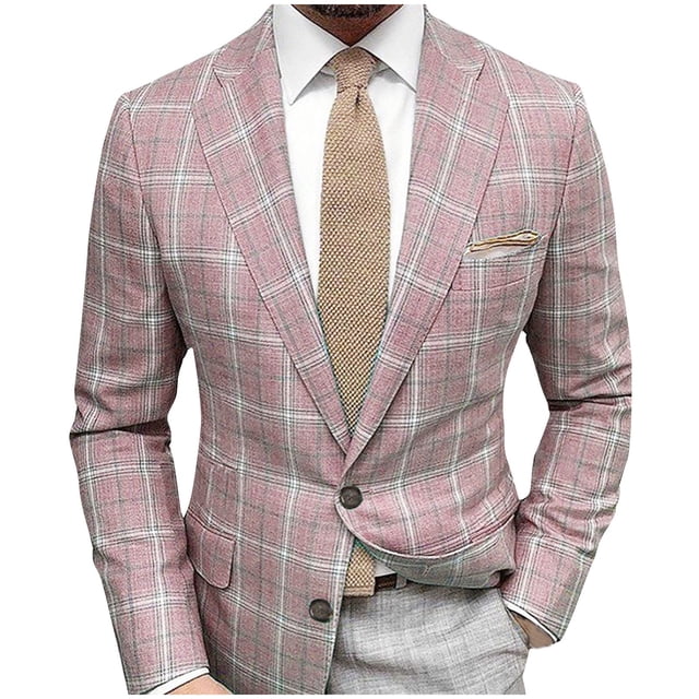 Puntoco Traje Informal Para Hombre, Para Negocios, Con Bolsillos, Botones, Cuello Abatible, Estampado, Abrigo Holgado