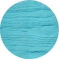 thumbnail image 1 of Ahgly Company Indoor Round Patterned Bright Cyan Blue Area Rugs, 8' Round, 1 of 1