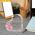 thumbnail image 3 of Sisters Heart Plaque 3.9X3.9 Inch Floral Friendship Decoration With Pink Flowers Acrylic Tabletop Decor For Birthday Christmas Gifts Desk Shelf Display Lightweight Keepsake For Women Sisters, 3 of 5