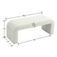 thumbnail image 2 of Dayalane Modern Bench, Fuzzy Upholstered End of Bed Bench 49" Entryway Bench Window Bench Seat, Comfy Sherpa Ottoman Waterfall Bench for Bedroom Entryway Living Room Hallway, White, 2 of 8