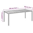 thumbnail image 4 of vidaXL Garden Table with Wooden Top Black 190x90x75 cm Poly Rattan, 4 of 4