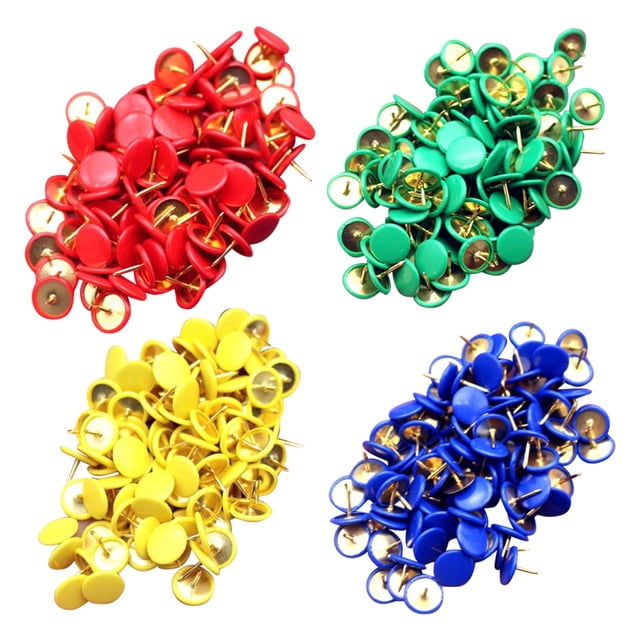 Chinchetas de colores (400 unidades), chinchetas de plástico redondas de colores, chinchetas decorativas para tableros de corcho 2324